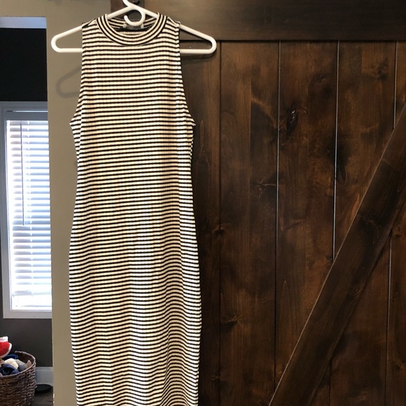 Abercrombie striped mock neck midi dress size M - Picture 3 of 5